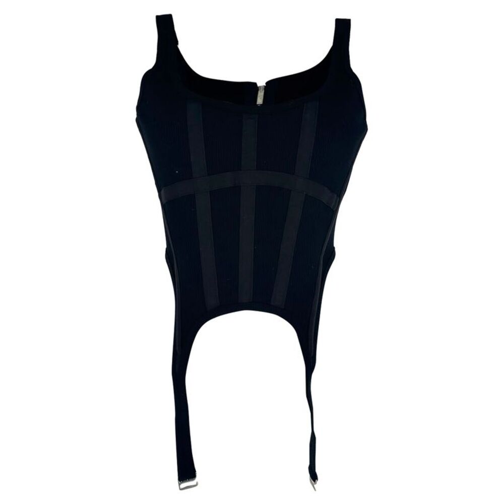 Dion Lee Rib Combat Corset Top in Black Cotton